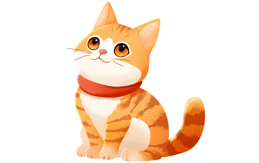 传统节气手绘插画猫动物元素素材