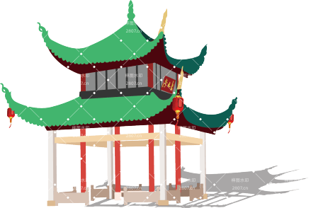 时尚中国风湖南长沙地标建筑元素