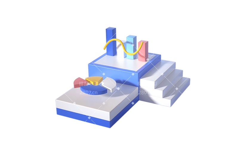 卡通感3D元素楼梯元素