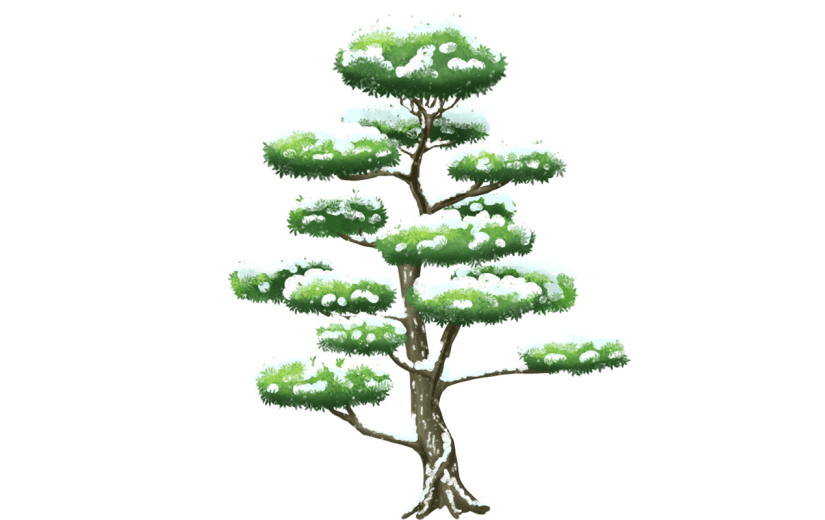 传统节气小雪大雪冬天冬日中国风插画积雪植物