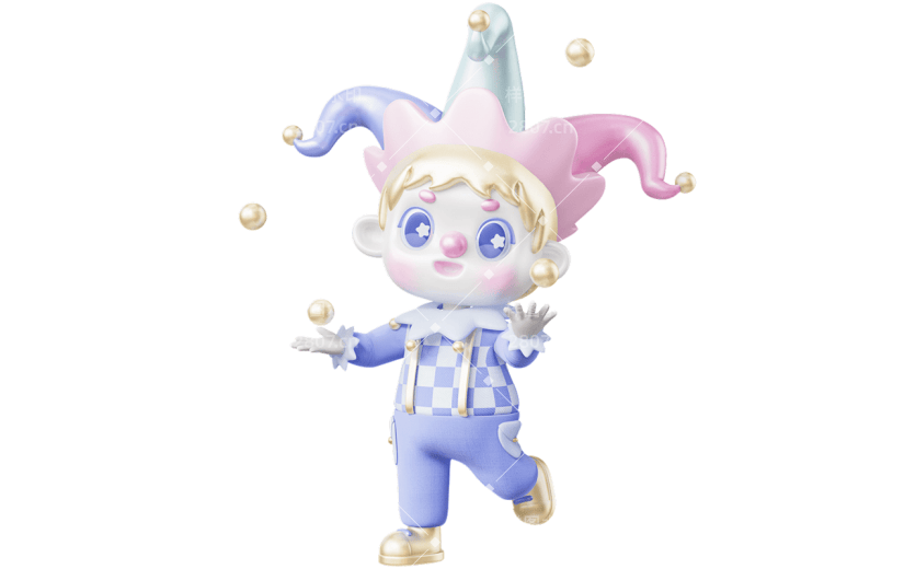 愚人节通用3D小丑人物元素素材