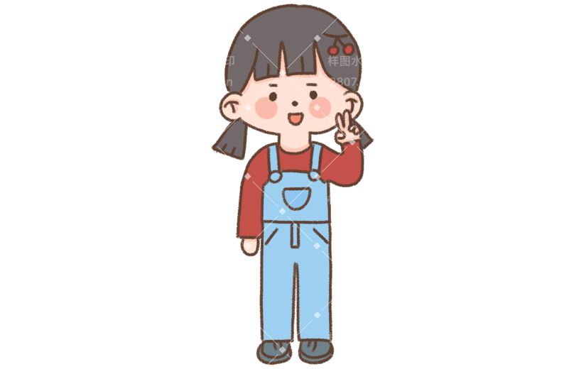 卡通小女孩Q版情人节形象贴纸