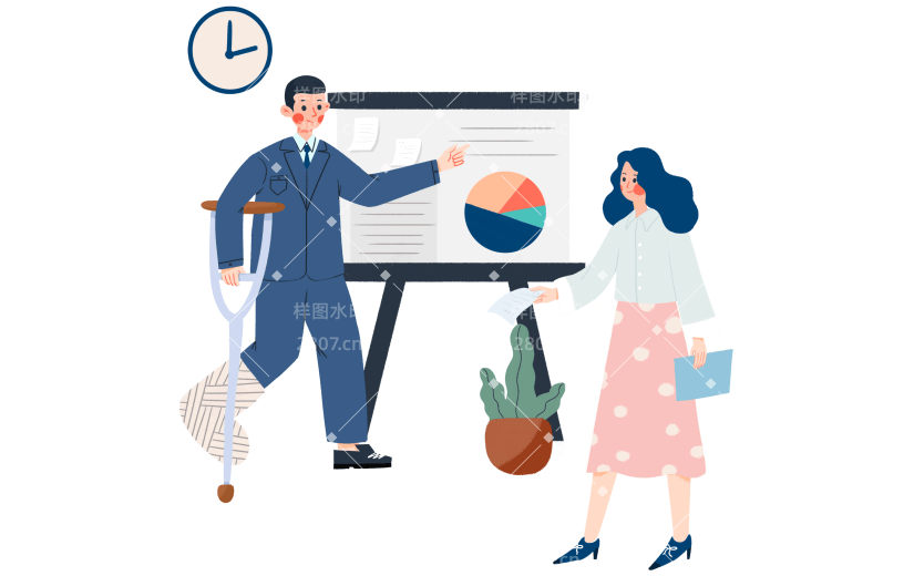 残疾人在汇报工作大尺寸贴纸