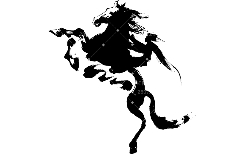 马年国风马象形骑马人艺术字