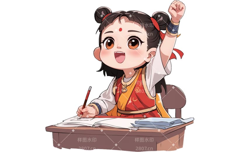 哪吒教育培训插画AIGC