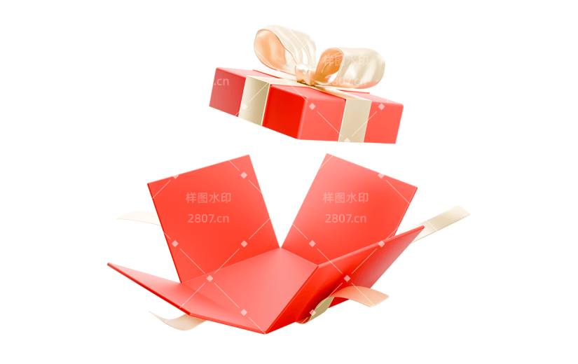 促销通用3D展开礼盒元素素材