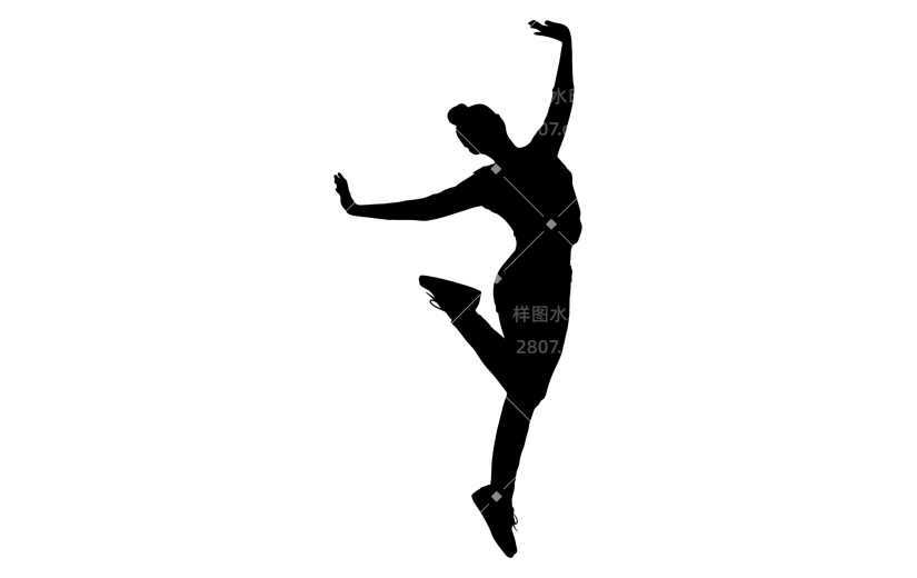 舞动青春的女孩剪影