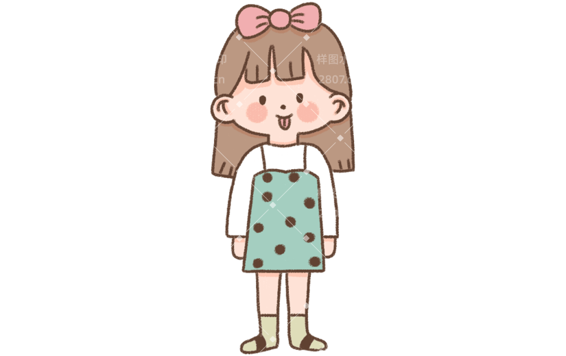 卡通小女孩Q版情人节形象贴纸
