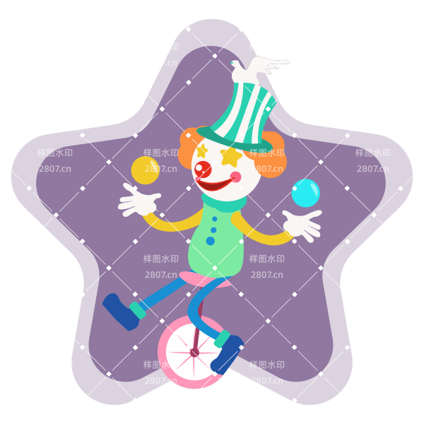 愚人节马戏团小丑玩独轮车