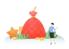 原创矢量红包钱袋插画元素