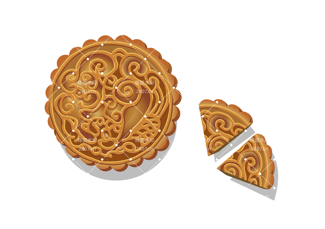 简洁大气中秋节传统月饼矢量元素