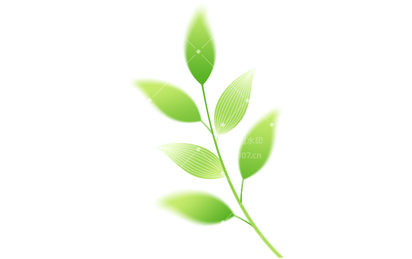 二十四节气谷雨通用绿色弥散线条植物元素素材
