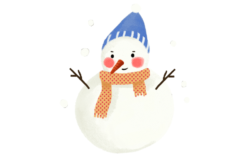 手绘-冬天问候专题贴纸-雪人