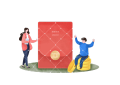 矢量金融红包插画元素