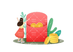 原创矢量包红包插画元素