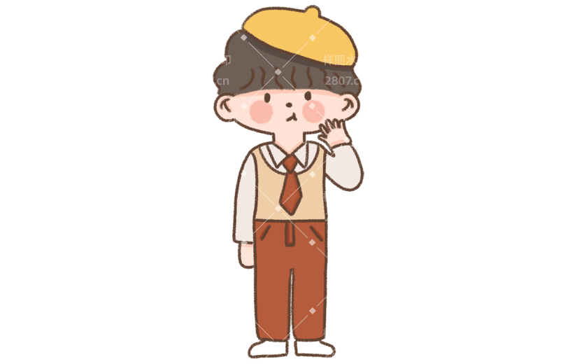 卡通小男孩Q版情人节形象贴纸