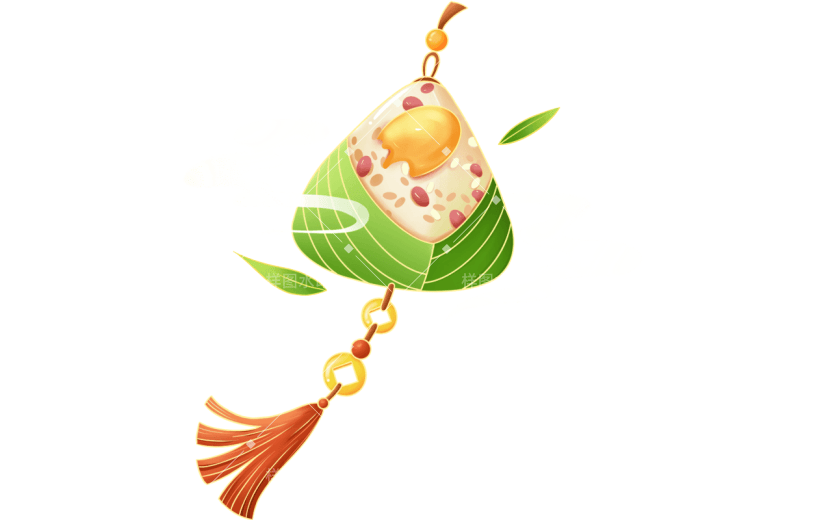 端午节五月初五中国风中式国风描边粽子香囊元素素材