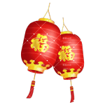 手绘春节新年灯笼插画元素