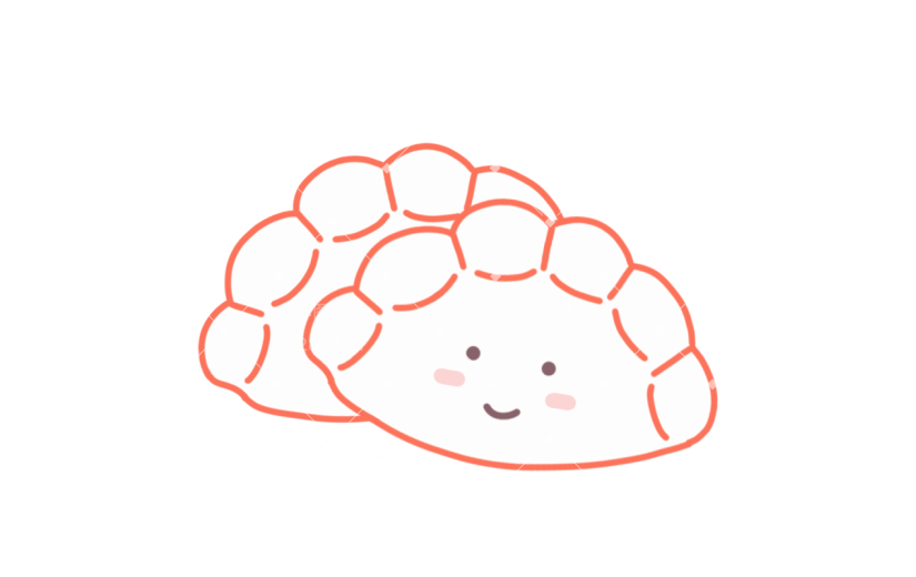 手绘拟人化可爱饺子元素