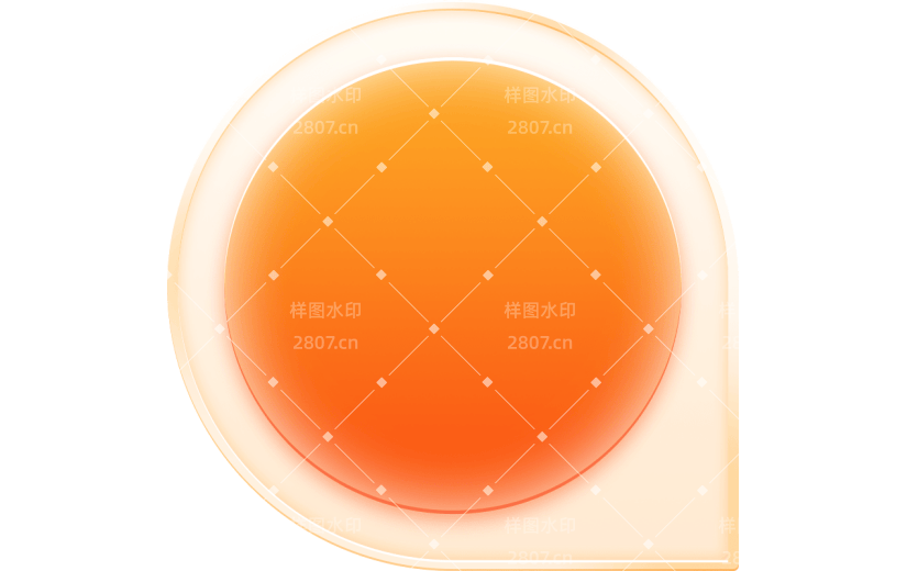 618通用轻拟物标签橙色通用贴纸元素素材