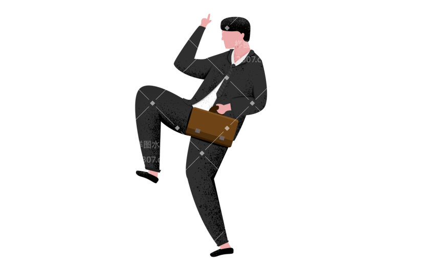 卡通感金融行业人物元素