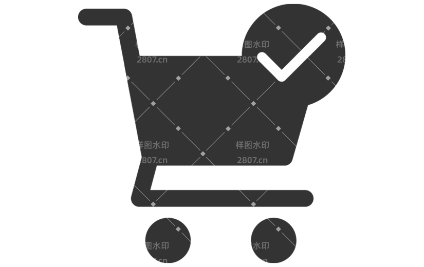 促销通用矢量黑色购物车图标元素素材