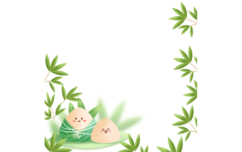 端午节五月初五插画粽子边框素材元素
