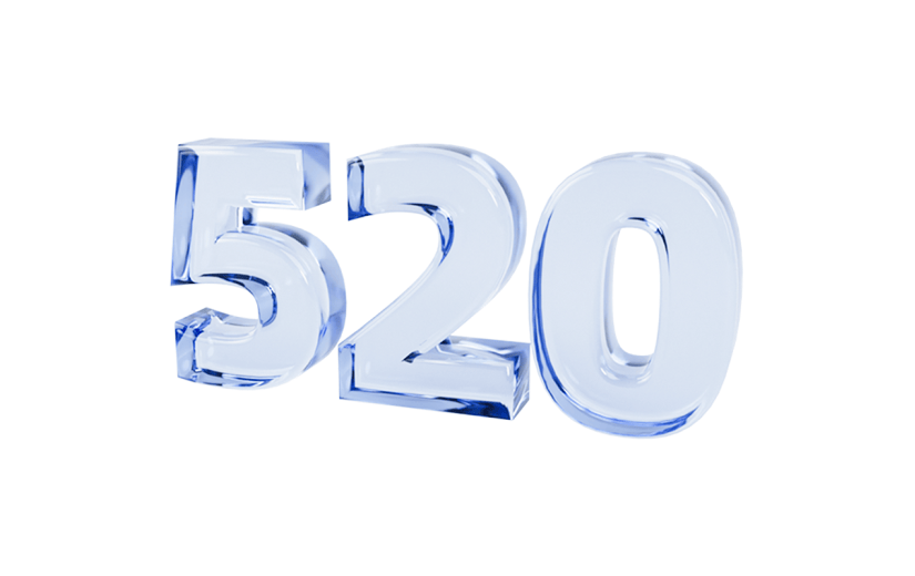 520情人节通用3D玻璃材质艺术字文字标题元素素材