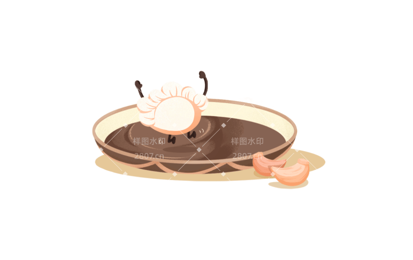 卡通感冬至饺子元素贴纸