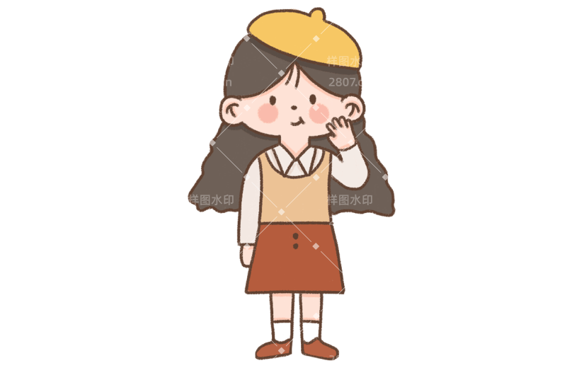 卡通小女孩Q版情人节形象贴纸