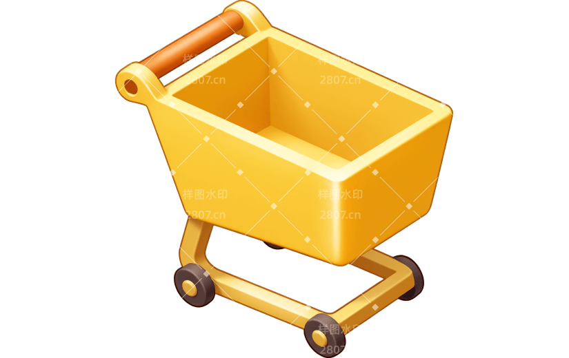 营销卖货购物车拟物风格emoji贴纸AIGC