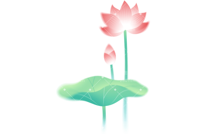 二十四节气通用清新弥散线条植物元素素材