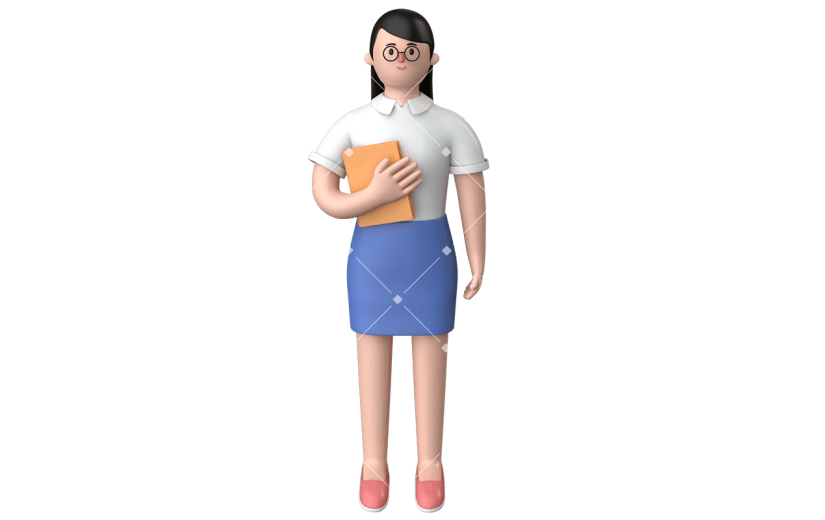 卡通3D女老师职业人物贴纸