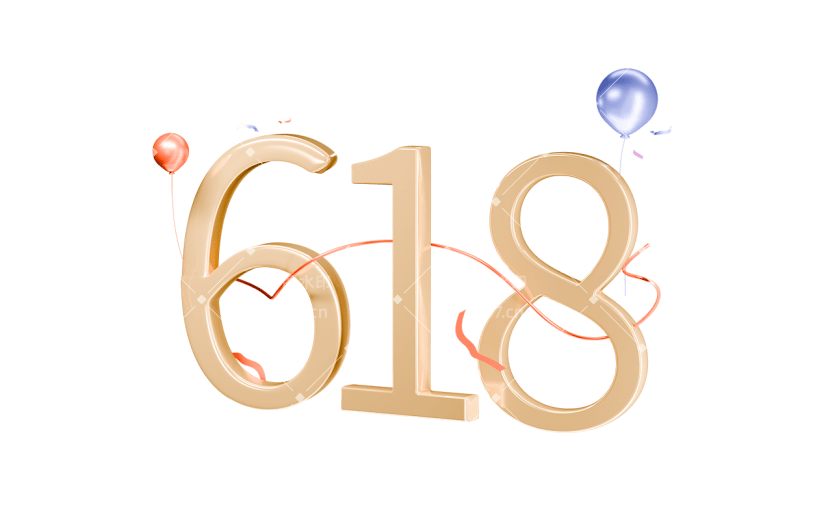 618年中大促狂欢电商促销3D立体C4D金属主题数字艺术字元素素材