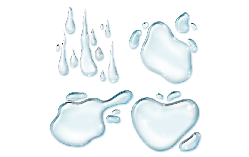 创意透明水滴插画元素3