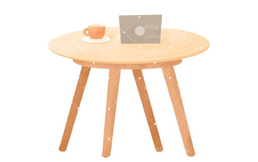 小红书家居桌椅小清新插画风元素贴纸