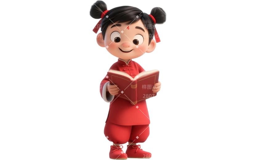 哪吒教育培训中式感3D元素AIGC