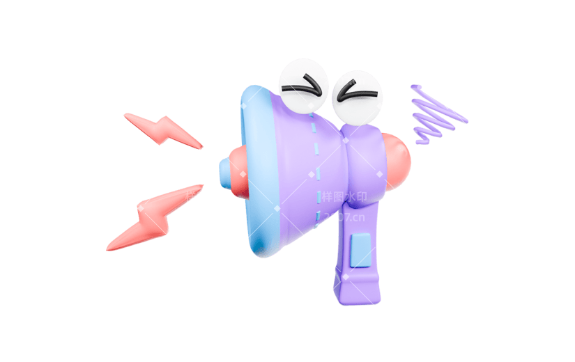 促销活动电商3D立体C4D喇叭元素素材