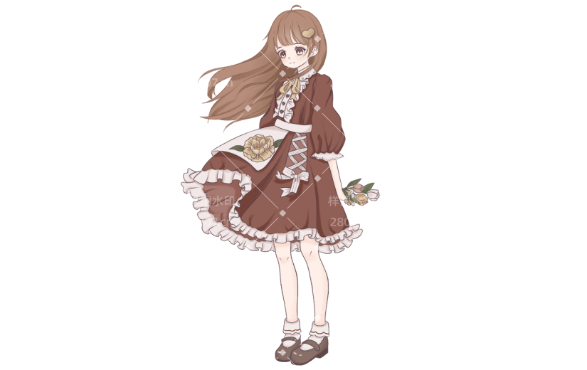 手绘小女孩洛丽塔人物5