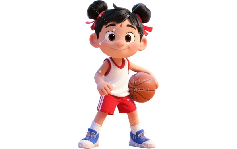 哪吒教育艺术兴趣篮球3D元素AIGC