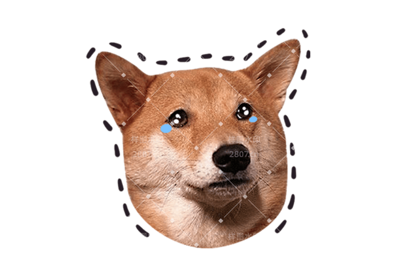 通用柴犬可爱感贴纸