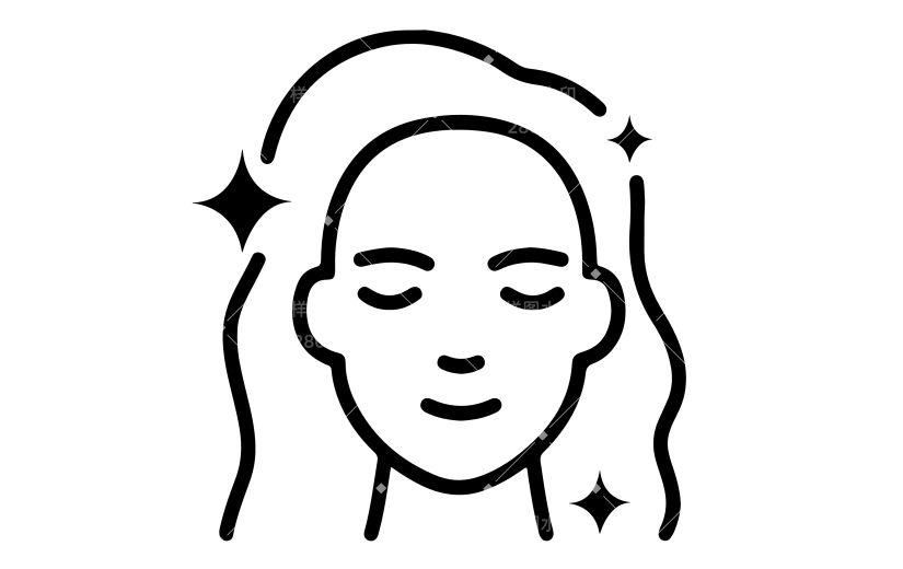 常规内容-图标系列扁平风女性正脸美容美发图标元素