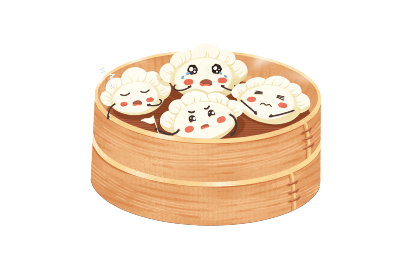 卡通感冬至饺子元素贴纸