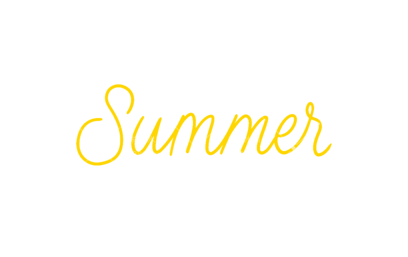 夏天夏季通用手写英文SUMMER黄色艺术字元素素材