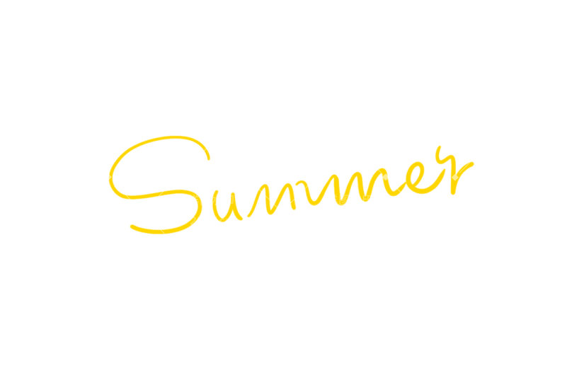 夏天夏季通用手写英文SUMMER黄色艺术字元素素材