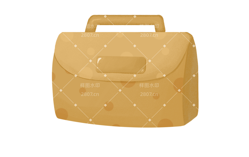 手绘黄色手提包元素贴纸