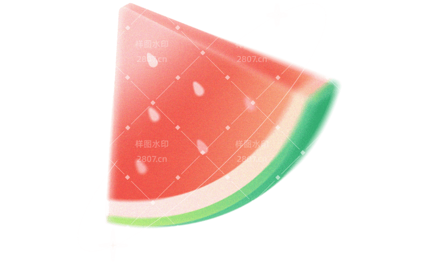 夏天夏季通用弥散风线条西瓜元素素材
