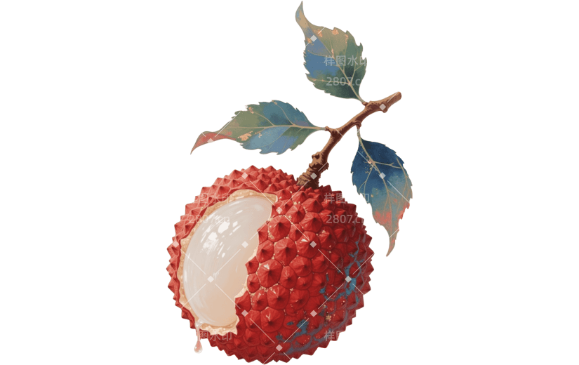 长安的荔枝国风插画贴纸