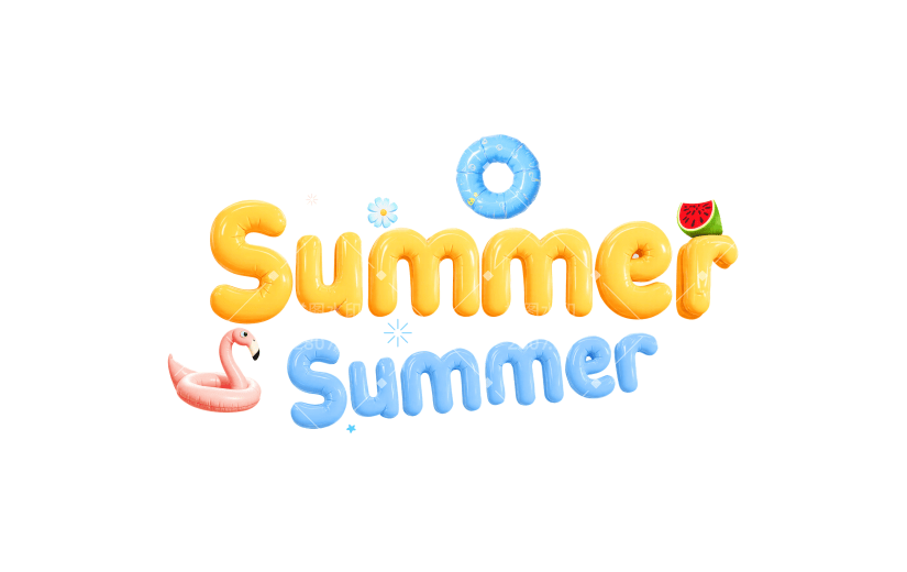 夏天3D粗体英文艺术字