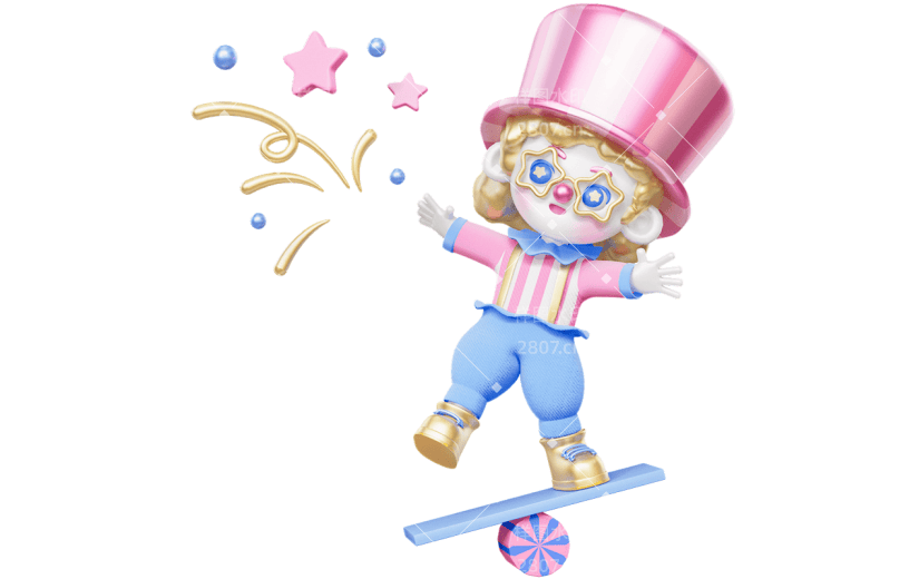 愚人节通用3D小丑人物元素素材